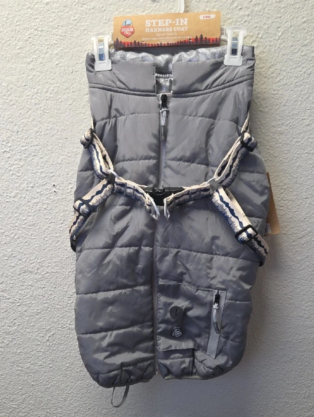 Arcadia Trail Gray Quilted Step-In Puffer with Built-In Harness
